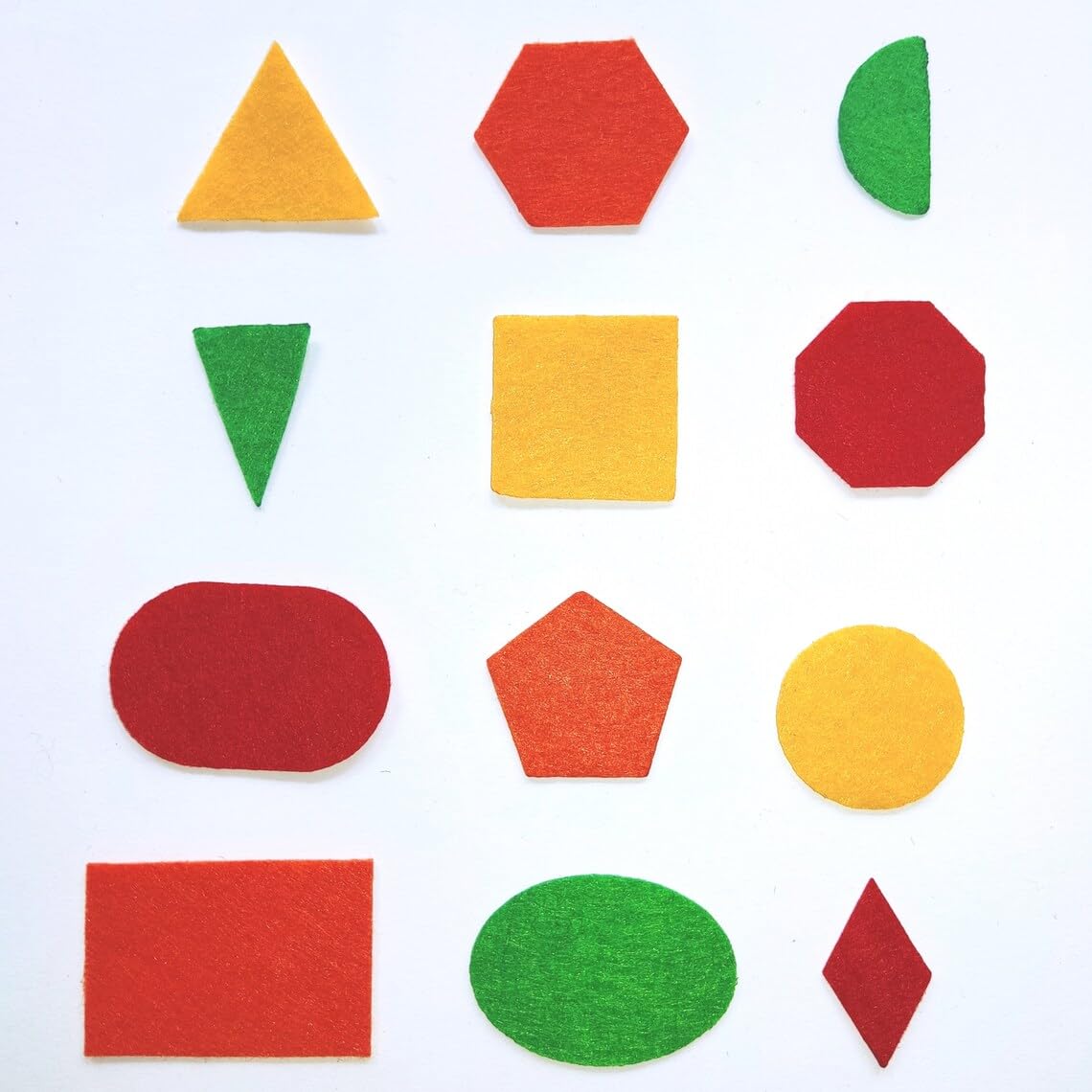 Pack of 24 Felt Geometric Shapes – 3cm Die Cut Shapes for Sewing, DIY Crafts